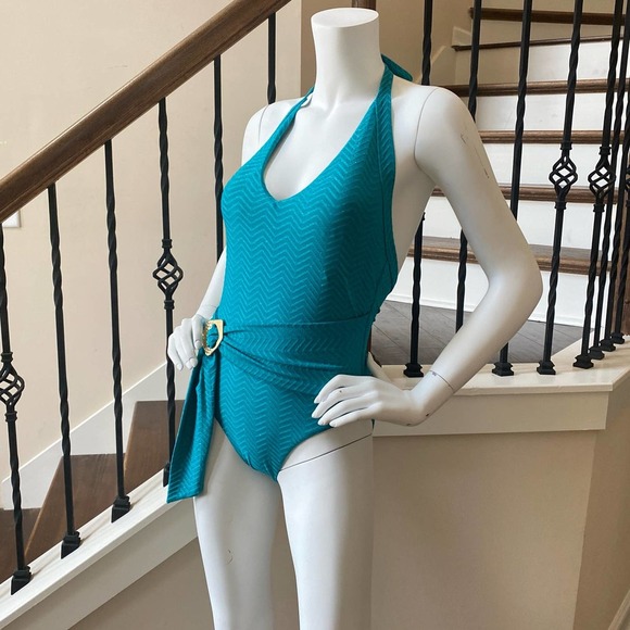 NWT TRINA TURK Empire Halter One Piece Swimsuit, L0545 - Picture 3 of 12